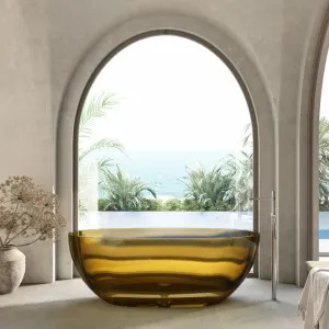 Cassa Design Wow Translucency Resin Stone Bath 1500mm Opal Yellow by null, a Bathtubs for sale on Style Sourcebook