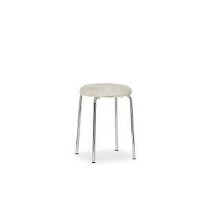 Vivi Chrome Stool - Cream Chenille - Mocka by Mocka., a Stools for sale on Style Sourcebook