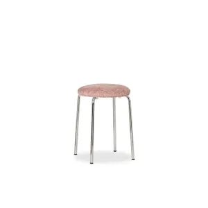 Vivi Chrome Stool - Pink Chenille - Mocka by Mocka., a Stools for sale on Style Sourcebook