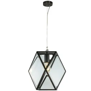 MDA Lighting Regan Contemporary Glass Lantern Pendant in Rubbed Bronze Small by MDA Lighting, a Pendant Lighting for sale on Style Sourcebook