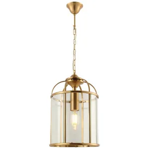 Cougar Clovelly Transitional Gold Glass Lantern Pendant 1-Light by Cougar, a Pendant Lighting for sale on Style Sourcebook