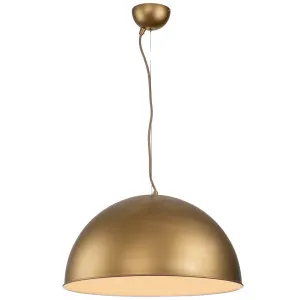 MDA Lighting Rowen Vintage Industrial Dome Pendant in Warm Aged Gold Finish Medium by MDA Lighting, a Pendant Lighting for sale on Style Sourcebook