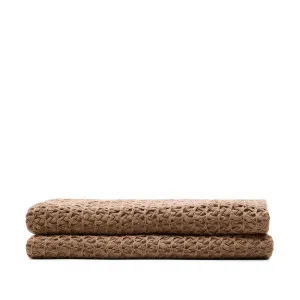 Dome beige thick jacquard cotton and viscose blanket 130 x 170cm by null, a Throws for sale on Style Sourcebook