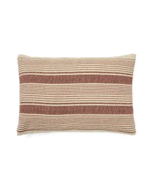 Uciel terracotta and beige jute-embroidered cotton cushion cover 40 x 60 cm by null, a Cushions, Decorative Pillows for sale on Style Sourcebook