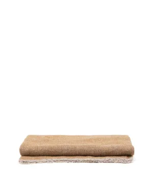 Sanae terracotta 100% linen blanket with fringing 130 x 170cm by null, a Throws for sale on Style Sourcebook