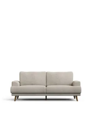 Karin 2-seater sofa beige with solid beech wood legs with walnut-effect finish, 210 cm by null, a Sofas for sale on Style Sourcebook