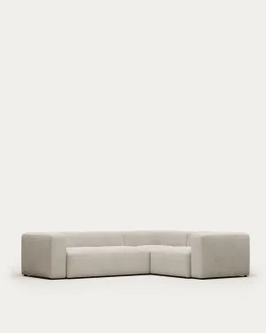 Blok 3-seater corner sofa beige chenille 290 x 230 cm / 230 x 290 cm by null, a Sofas for sale on Style Sourcebook