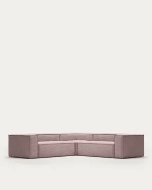 Blok 4-seater corner sofa thick pink corduroy 290 x 290 cm by null, a Sofas for sale on Style Sourcebook