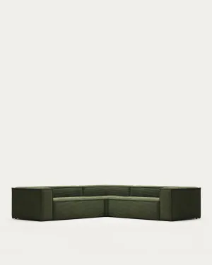 Blok 4-seater corner sofa thick in green corduroy 290 x 290 cm by null, a Sofas for sale on Style Sourcebook