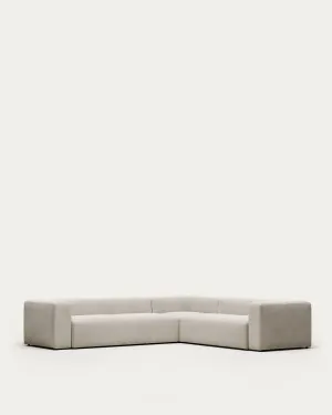 Blok 5-seater corner sofa beige chenille 320 x 290 cm / 290 x 320 cm by null, a Sofas for sale on Style Sourcebook