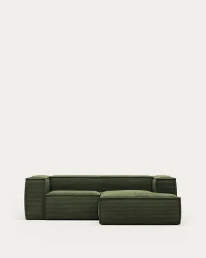 Blok 2-seater sofa with right chaise longue thick green corduroy 240 cm by null, a Sofas for sale on Style Sourcebook