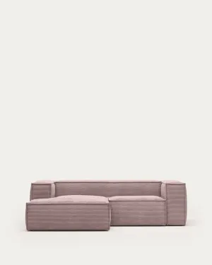 Blok 2-seater sofa with left chaise longue thick pink corduroy 240 cm by null, a Sofas for sale on Style Sourcebook
