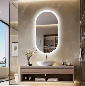 LED Oval Frameless Bathroom Wall Mirror 3 sizes available 50cm x 80cm by Luxe Mirrors, a Mirrors for sale on Style Sourcebook