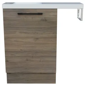 Oscar Vanity 800mm/550mm Left Bowl Nano Top with rail Floor standing by Timberline, a Vanities for sale on Style Sourcebook