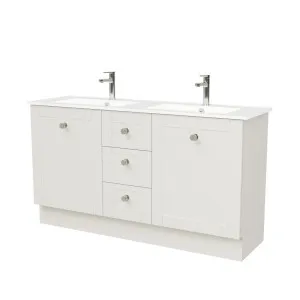 Victoria Vanity 1500mm Double Bowl Alpha Top Floor standing by Timberline, a Vanities for sale on Style Sourcebook