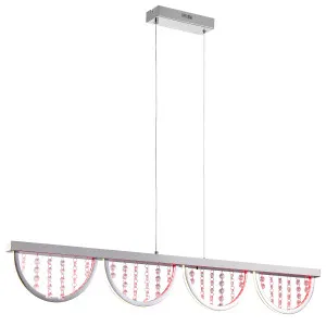 Telbix Luxia LED Linear Pendant with Cascading Crystals and RGB Colour Effects Large by Telbix, a Pendant Lighting for sale on Style Sourcebook