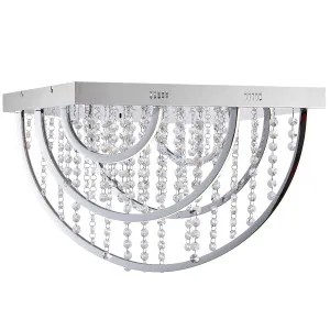 Telbix Luxia Square Flush Mount LED Ceiling Light with Cascading Crystals and RGB Colour Effects Large by Telbix, a Lighting for sale on Style Sourcebook