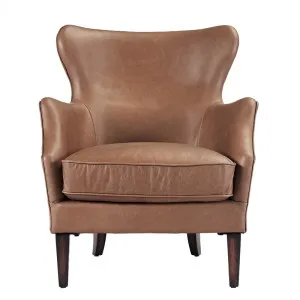 Marlon Arm Chair - Dark Brown Leather by CAFE Lighting & Living, a Chairs for sale on Style Sourcebook