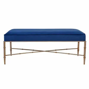 Clara Bench Ottoman - Blue Velvet by CAFE Lighting & Living, a Ottomans for sale on Style Sourcebook