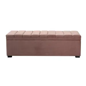 Soho Storage Bench Ottoman - Dusty Rose Velvet by CAFE Lighting & Living, a Ottomans for sale on Style Sourcebook