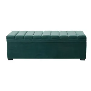 Soho Storage Bench Ottoman - Teal Velvet by CAFE Lighting & Living, a Ottomans for sale on Style Sourcebook