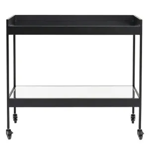Fenton Mirrored Bar Cart - Black by CAFE Lighting & Living, a Sideboards, Buffets & Trolleys for sale on Style Sourcebook