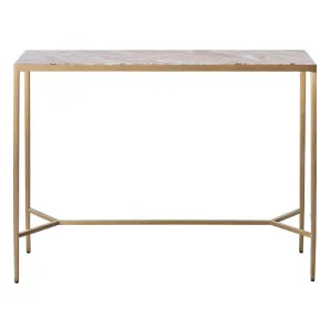 Chloe Pink Marble Console Table - Large Gold by CAFE Lighting & Living, a Console Table for sale on Style Sourcebook