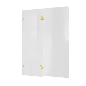 Bath Screen Kit ? Fixed & Swing Double Panel 8mm Glass Swing Pivot Champagne Gold by Highgrove Bathrooms, a Showers for sale on Style Sourcebook