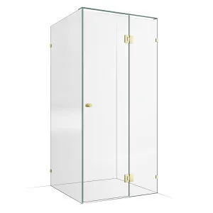 Frameless Shower Screen 1000x1000mm - 400mm Hinge Panel Champagne Gold by Highgrove Bathrooms, a Showers for sale on Style Sourcebook