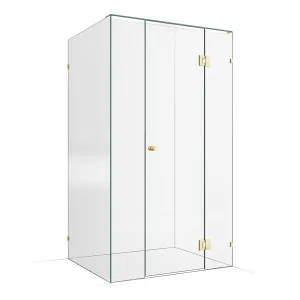 Frameless Shower Screen 1200x1000mm - 300mm Hinge Panel Champagne Gold by Highgrove Bathrooms, a Showers for sale on Style Sourcebook