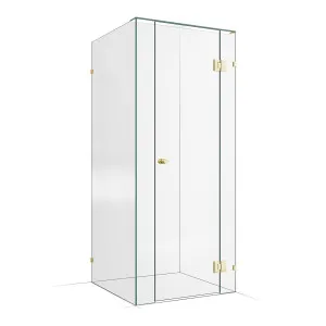 Frameless Shower Screen 900x900mm - 150mm Hinge Panel Champagne Gold by Highgrove Bathrooms, a Showers for sale on Style Sourcebook