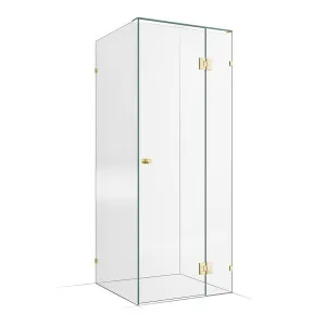 Frameless Shower Screen 850X850X2000mm - 250mm Hinge Panel Champagne Gold by Highgrove Bathrooms, a Showers for sale on Style Sourcebook