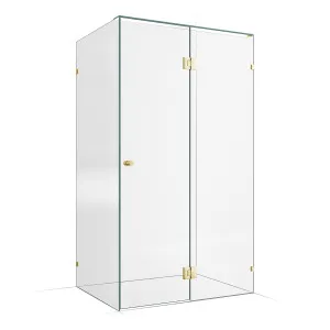 Frameless Shower Screen 1200x900mm - 600mm Hinge Panel Champagne Gold by Highgrove Bathrooms, a Showers for sale on Style Sourcebook