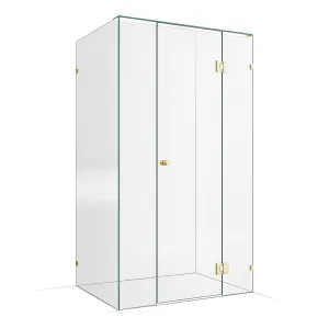 Frameless Shower Screen 1200x900mm - 300mm Hinge Panel Champagne Gold by Highgrove Bathrooms, a Showers for sale on Style Sourcebook
