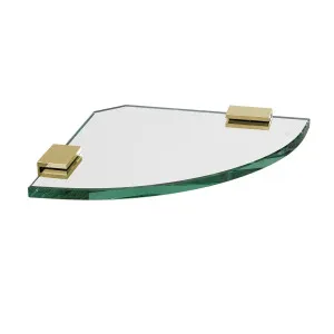 Glass Corner Shelf 200x200x10mm w/ Champagne Gold Clips by Highgrove Bathrooms, a Showers for sale on Style Sourcebook