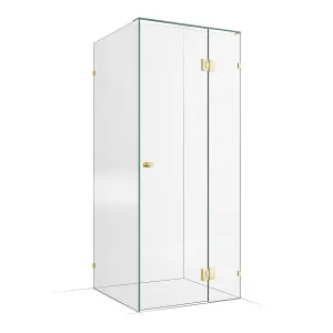 Frameless Shower Screen 900x900mm - 300mm Hinge Panel Champagne Gold by Highgrove Bathrooms, a Showers for sale on Style Sourcebook