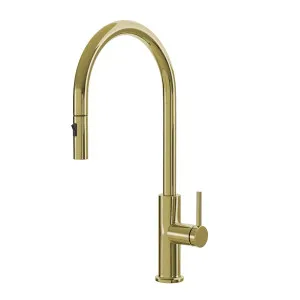 ZARA Pull-Out Kitchen Mixer Champagne Gold by Highgrove Bathrooms, a Kitchen Taps & Mixers for sale on Style Sourcebook