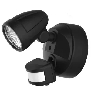 Martec Bandit Adjustable Single Head 3CCT LED Security Spotlight with Sensor Black by Martec, a Outdoor Lighting for sale on Style Sourcebook