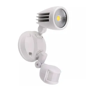 Martec Fortress 2 15W LED CCT Single Adjustable Spotlight With Sensor IP54 White by Martec, a Outdoor Lighting for sale on Style Sourcebook