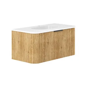 Lola Minka Curved Scandi Oak 900 Wall-Hung Vanity 1TH by Fienza, a Basins for sale on Style Sourcebook