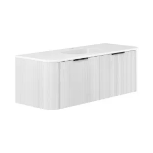 Lola Minka Curved Satin White 1200 Wall-Hung Vanity 1TH by Fienza, a Basins for sale on Style Sourcebook