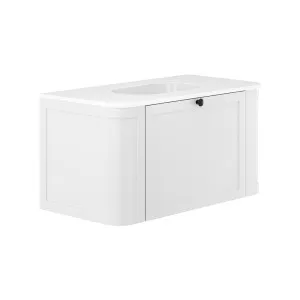 Lola Mila Curved Satin White 900 Wall-Hung Vanity 1TH by Fienza, a Basins for sale on Style Sourcebook