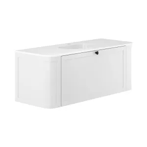 Lola Mila Curved Satin White 1200 Wall-Hung Vanity 1TH by Fienza, a Basins for sale on Style Sourcebook