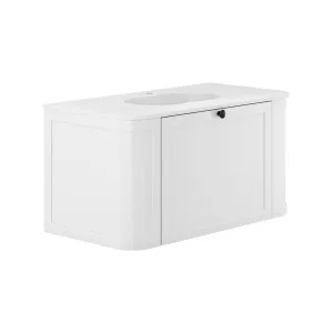 Lola Matte Mila Curved Satin White 900 Wall-Hung Vanity 1TH by Fienza, a Basins for sale on Style Sourcebook