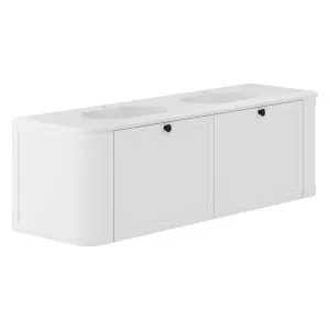 Lola Matte Mila Curved Satin White 1500 Wall-Hung Vanity 1TH by Fienza, a Basins for sale on Style Sourcebook