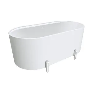 Aluca Freestanding Bath, 1500mm Matte White with Chrome Legs with overflow by Fienza, a Bathtubs for sale on Style Sourcebook