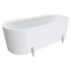 Aluca Freestanding Bath, 1700mm Matte White with Chrome Legs by Fienza, a Bathtubs for sale on Style Sourcebook