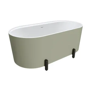 Aluca Freestanding Bath, 1500mm Matte Olive with Matte Black Legs with overflow by Fienza, a Bathtubs for sale on Style Sourcebook
