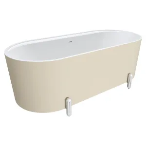 Aluca Freestanding Bath, 1700mm Matte Khaki with Chrome Legs with overflow by Fienza, a Bathtubs for sale on Style Sourcebook