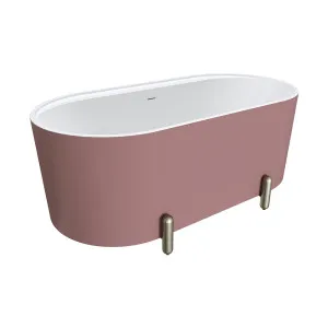 Aluca Freestanding Bath, 1500mm Matte Rouge with Brushed Nickel Legs with overflow by Fienza, a Bathtubs for sale on Style Sourcebook